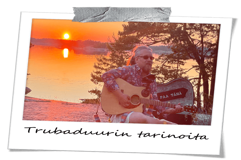 Trubaduuri kauniissa luonnossa.